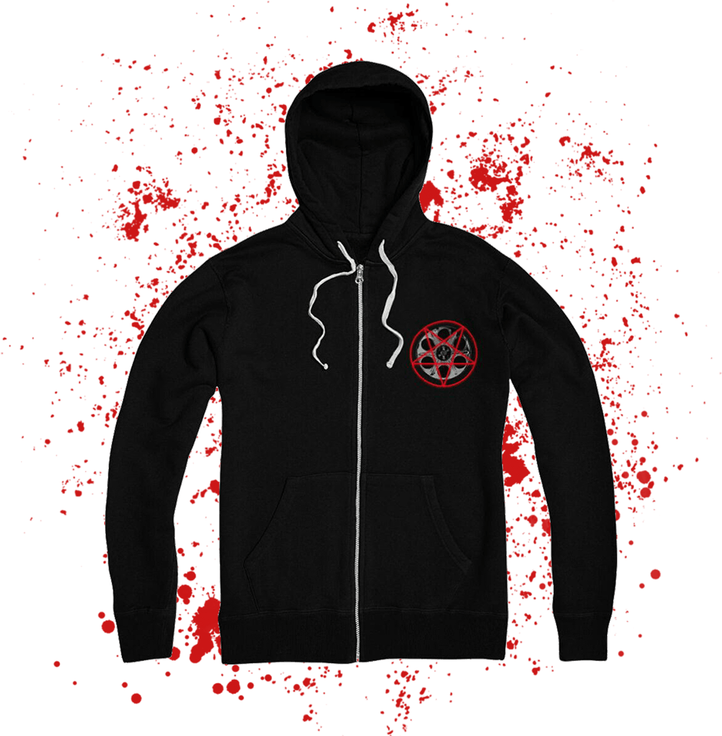 Black Hoodie Red Splatter Design