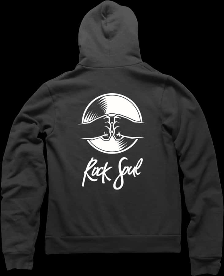 Black Hoodie Rock Soul Graphic Design