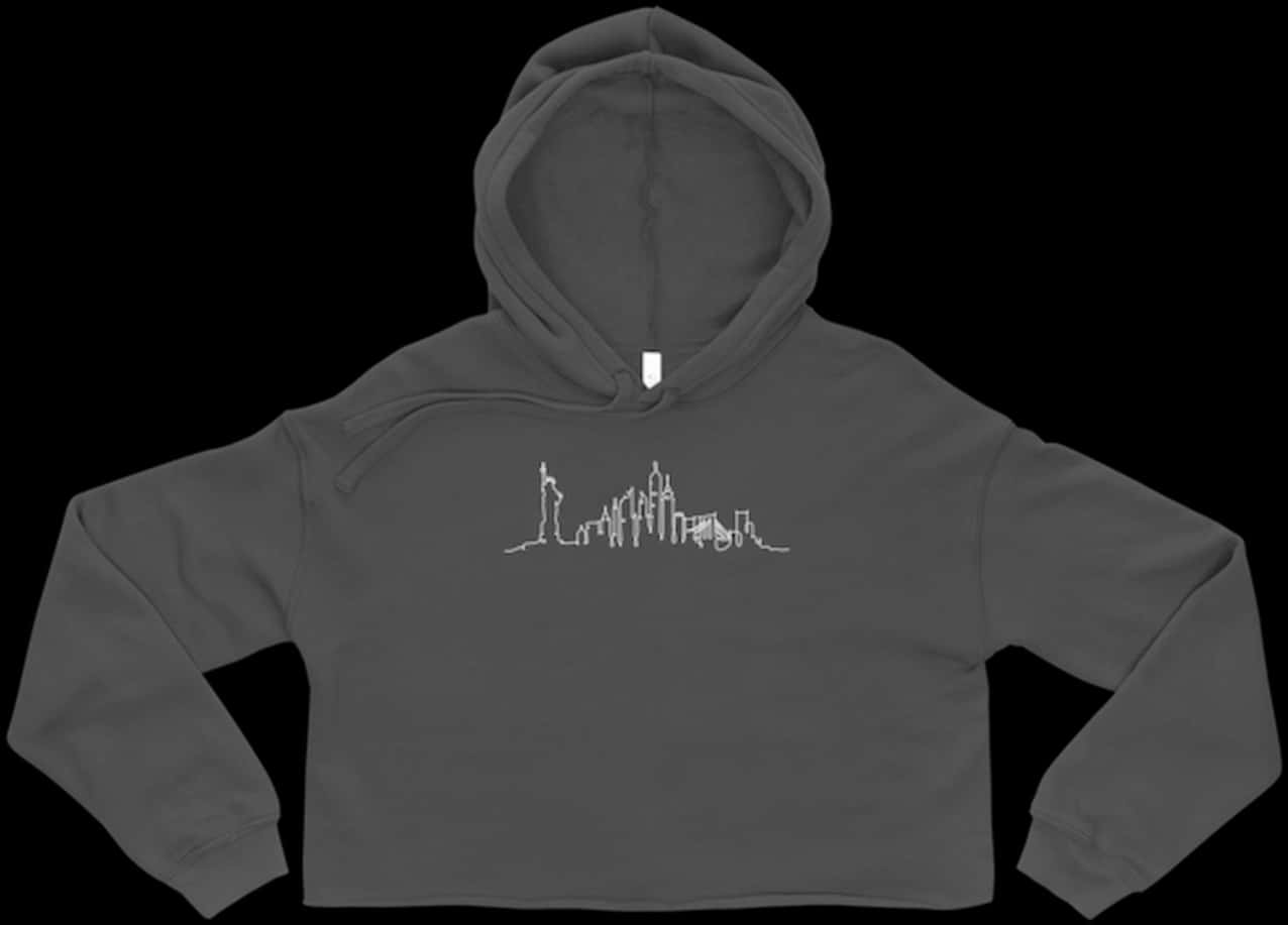 New York City Skyline Crop Hoodie - Supreme Cropped Hoodie Black, HD Png Download PNG image with a transparent background, free high-resolution download