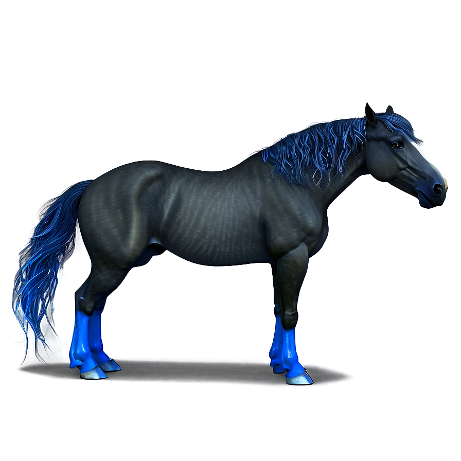 Black Horse With Blue Eyes Png Btw