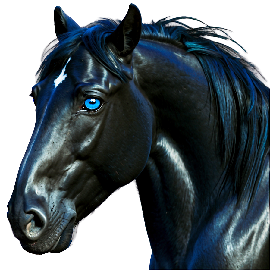 Black Horse With Blue Eyes Png Hdh54