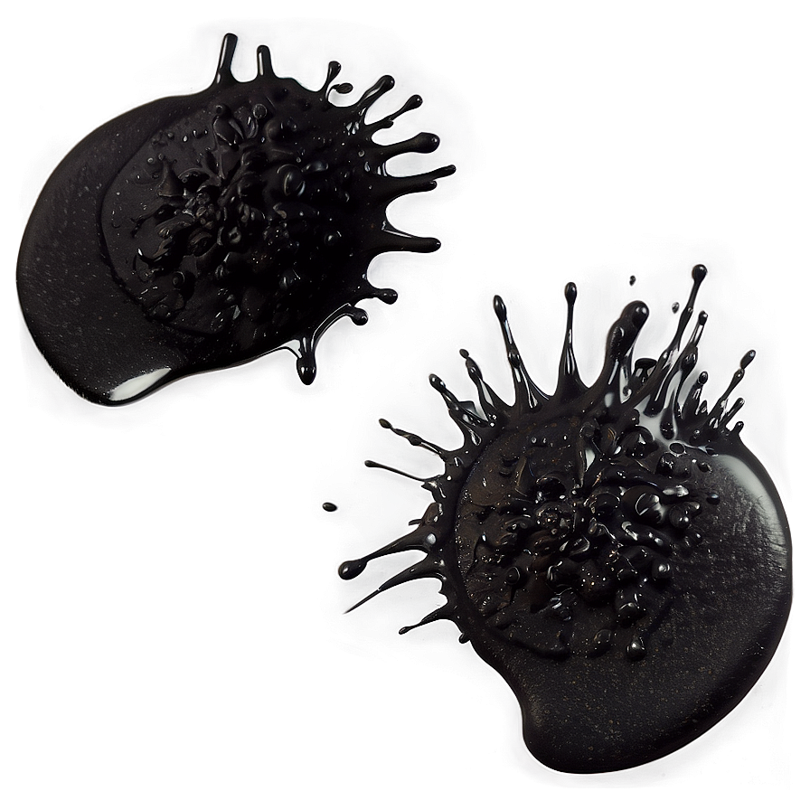 Black Ink Drop Splatter Png 36