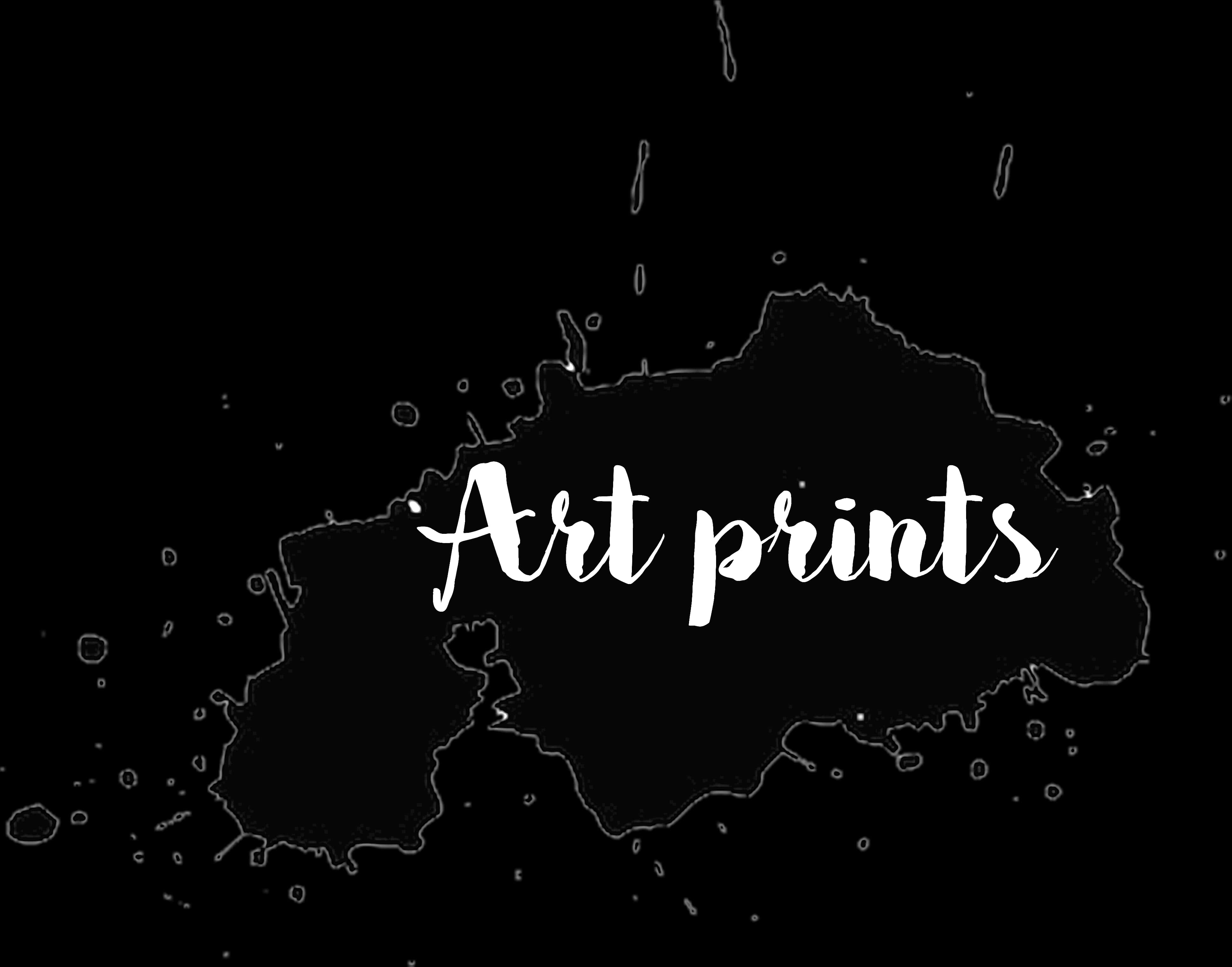 Black Ink Splatter Art Prints PNG with transparent background