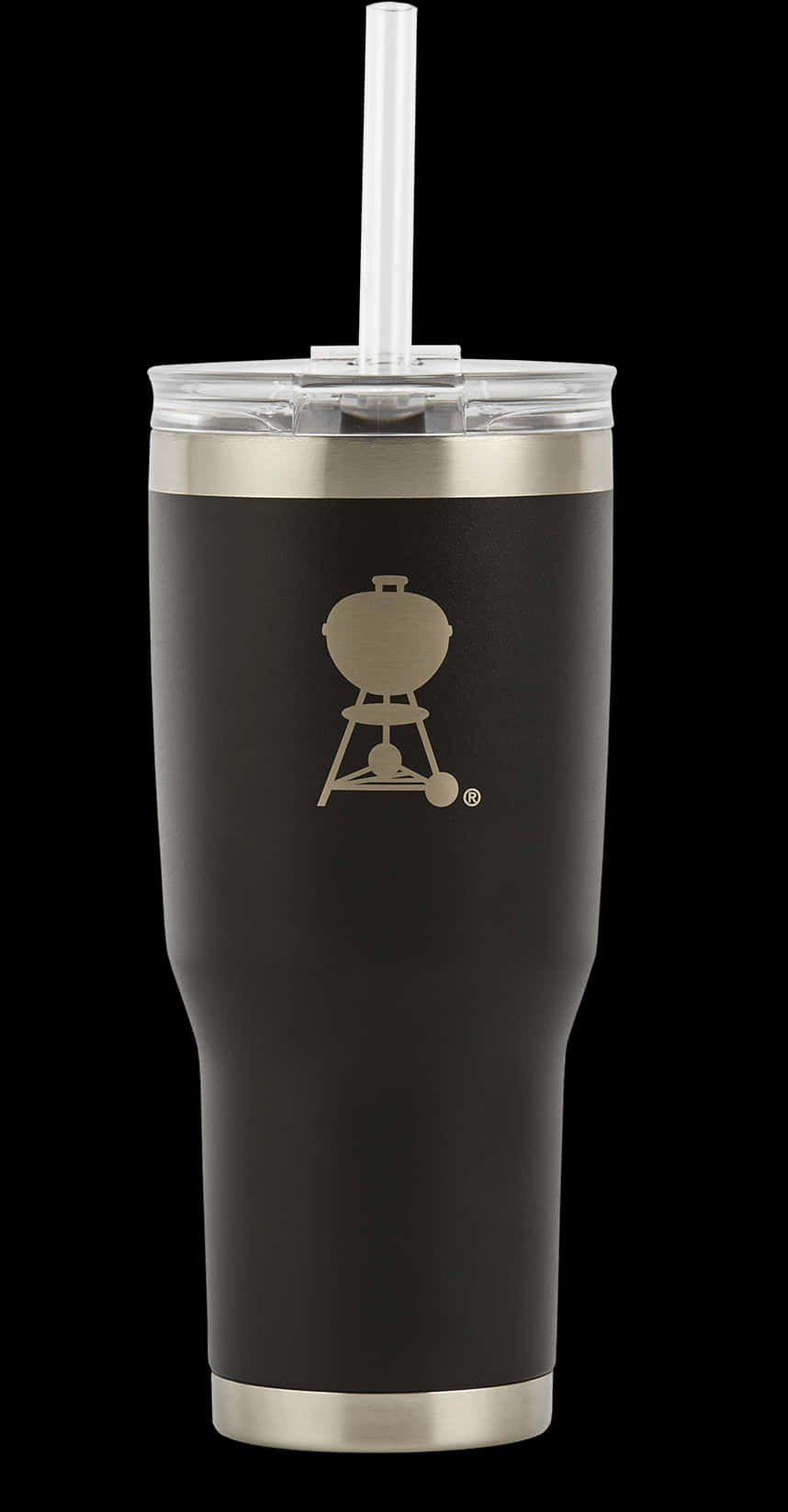 Black Insulated Tumbler With Straw