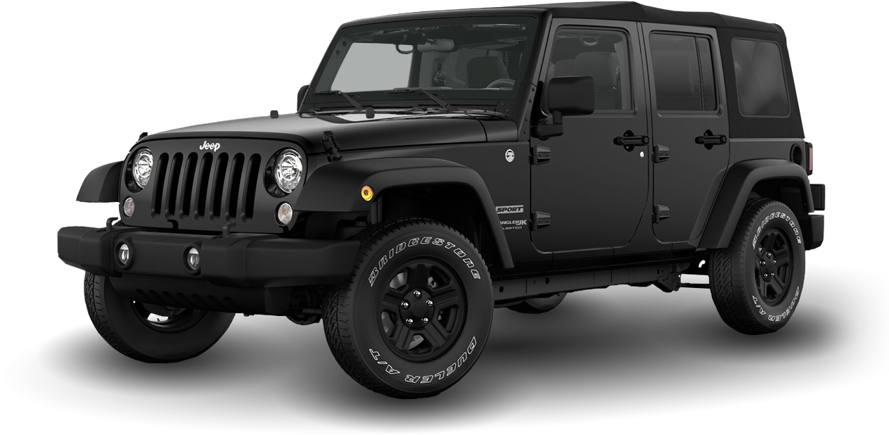 Black Jeep Wrangler Sport Side View