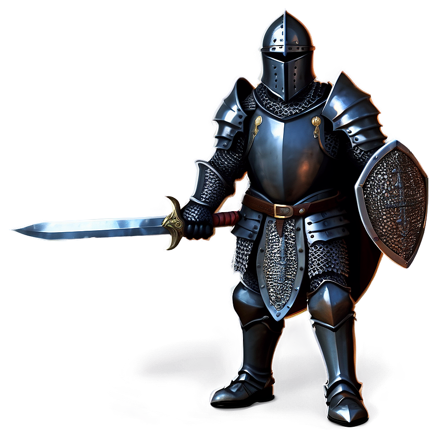 Black Knight With Chainmail Png 06272024