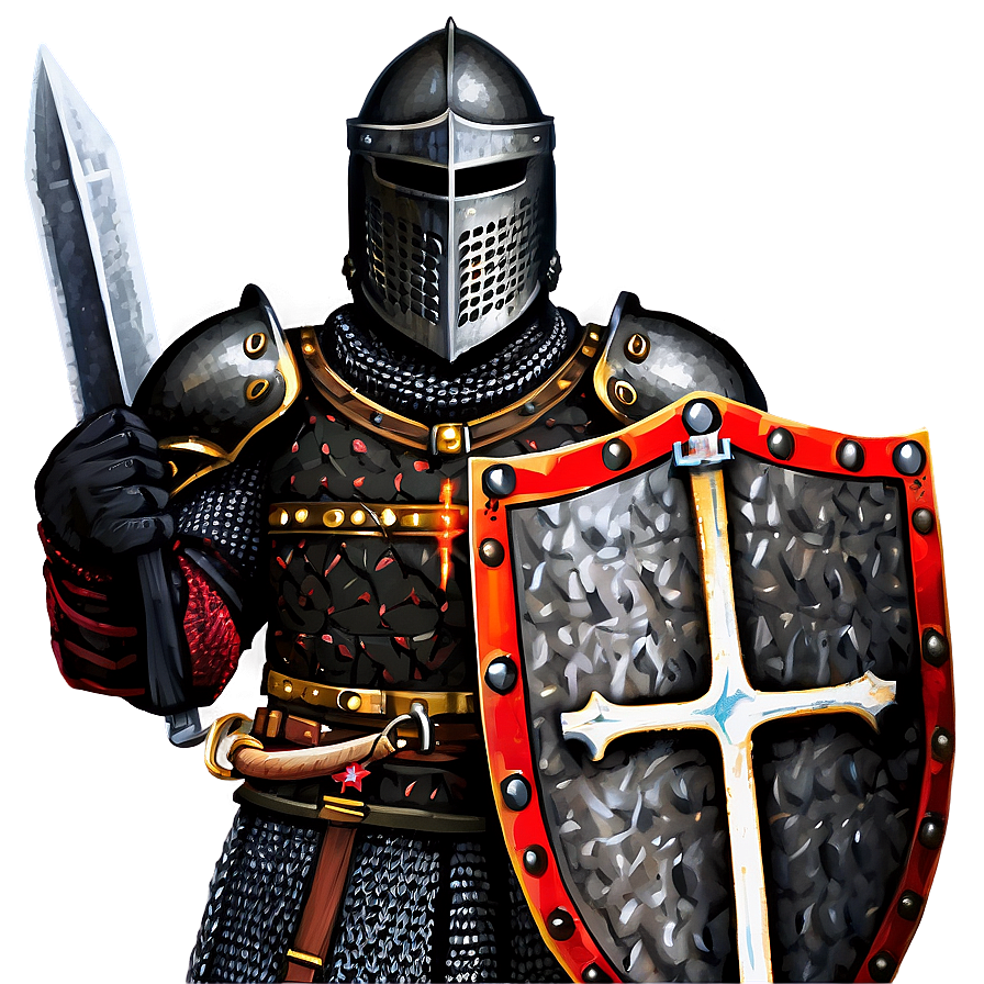 Black Knight With Chainmail Png 34