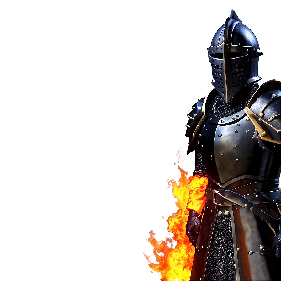 Black Knight With Fire Background Png 06272024