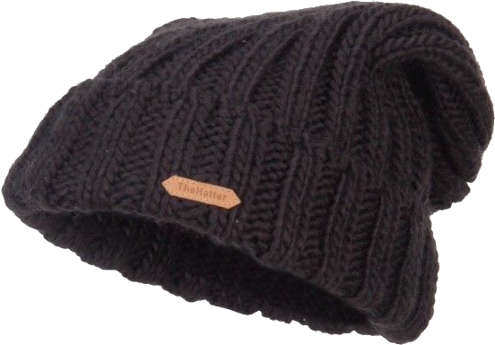 Black Knitted Beanie Hat