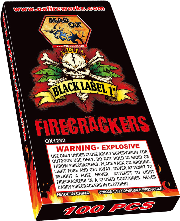 Black Label Firecrackers Pack100 Pieces