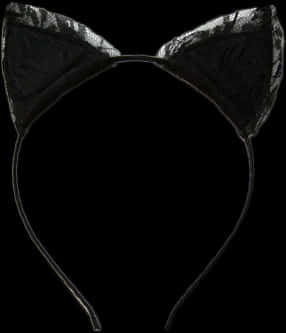 Black Lace Cat Ears Headband