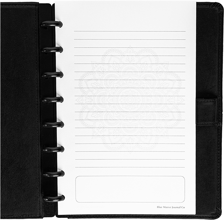 Black Leather Binder Notebook Paper