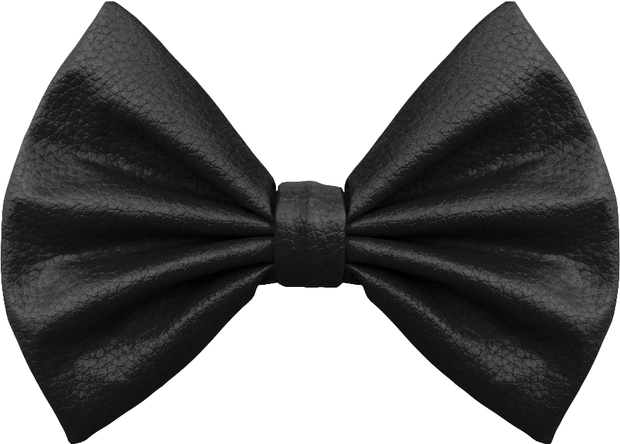 Black Leather Bow Tie