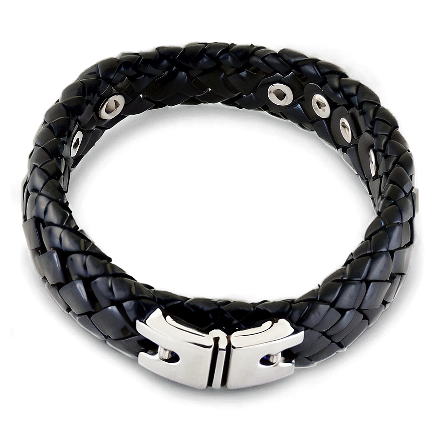 Black Leather Bracelet Png 57