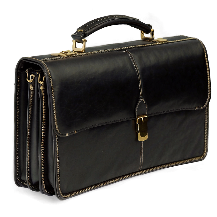 Black Leather Briefcase Png 06252024