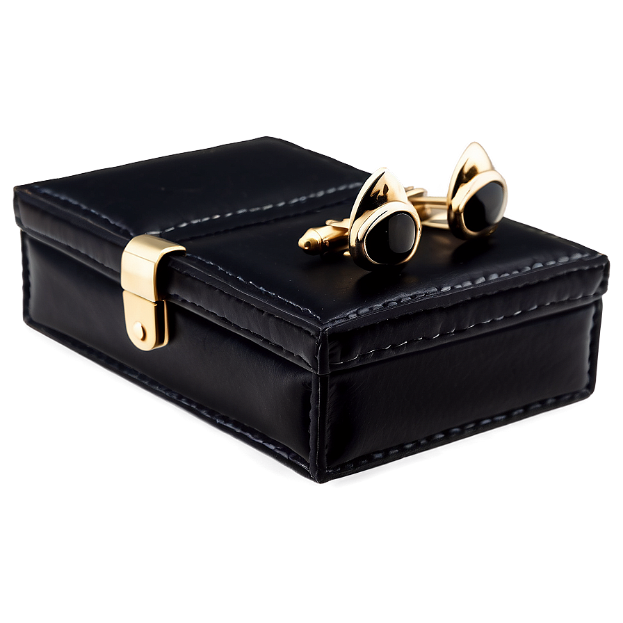 Black Leather Cufflink Box Png 06252024