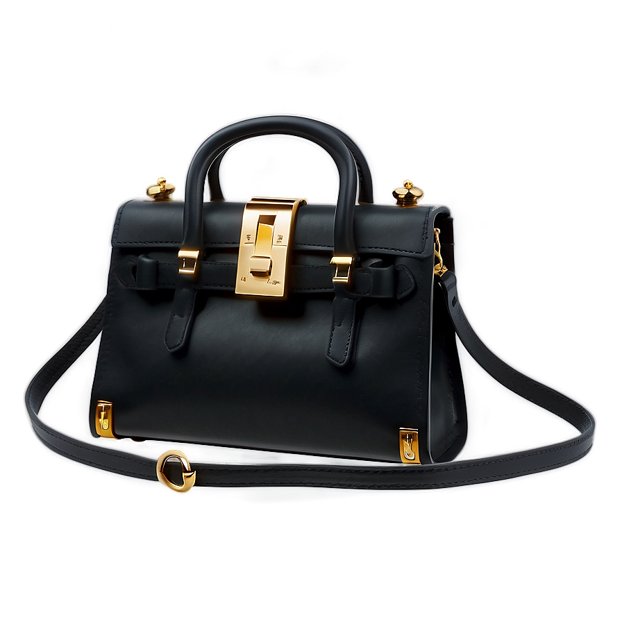 Black Leather Handbag Png Lte83