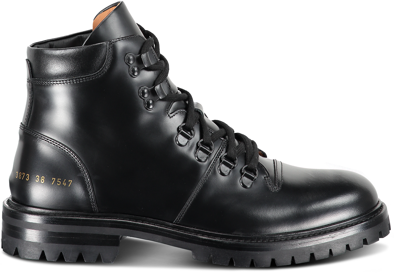 Black Leather Hiking Boot