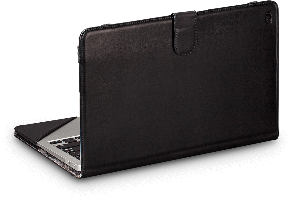 Black Leather Mac Book Case