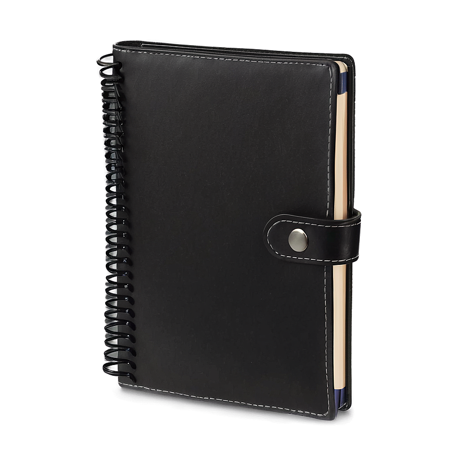 Black Leather Notebook Png 46