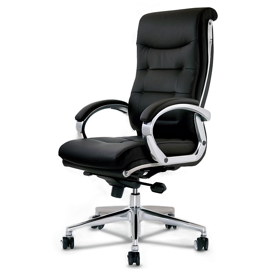 Black Leather Office Chair Png Pbw