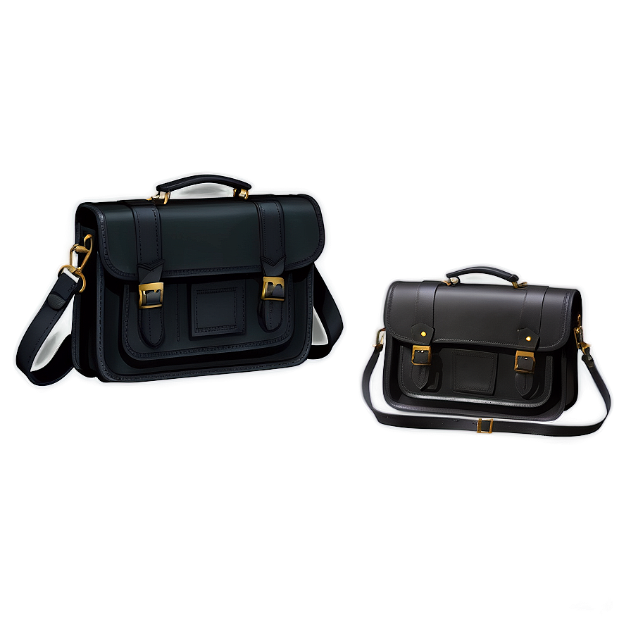 Black Leather Satchel Png 61