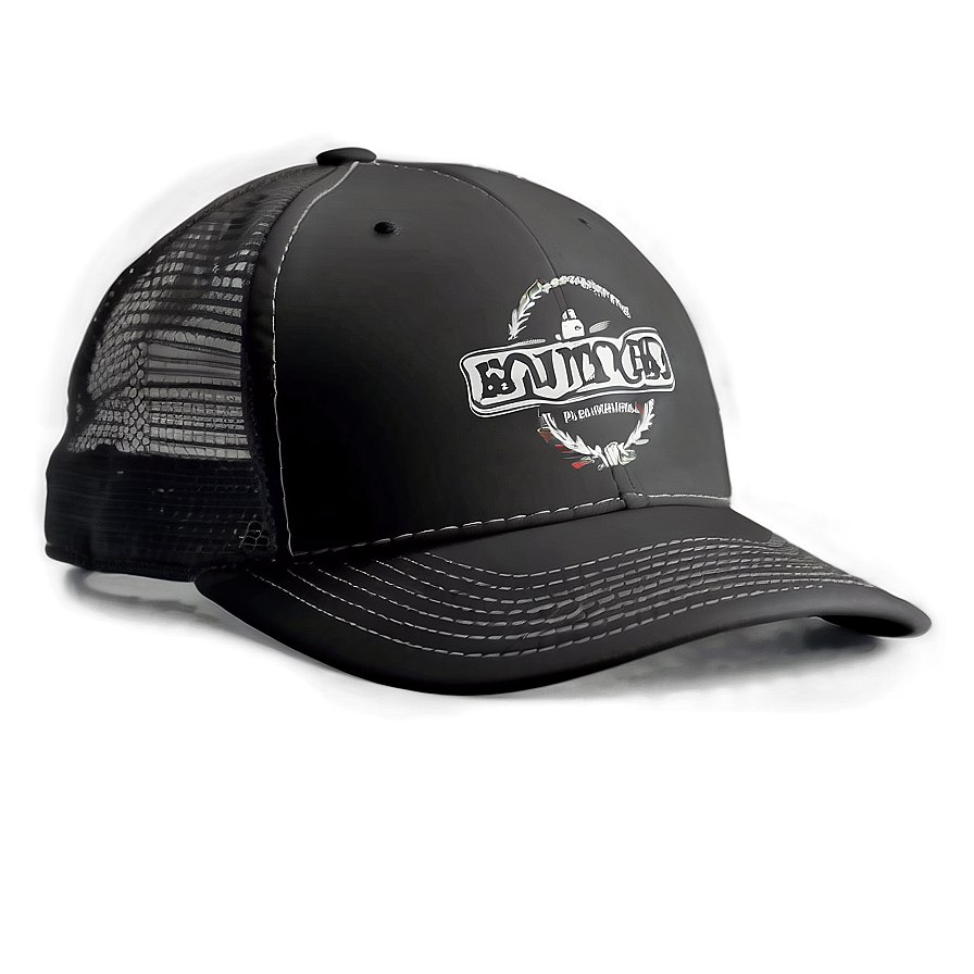 Black Leather Trucker Hat Png 18