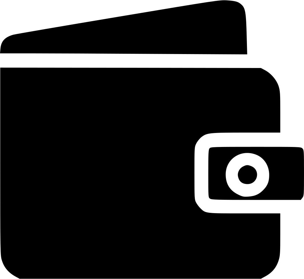 Black Leather Wallet Icon PNG with transparent background