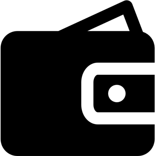 Black Leather Wallet Icon PNG with transparent background
