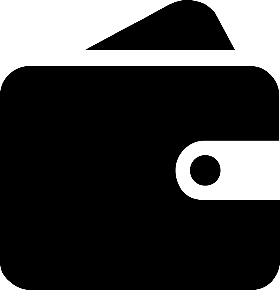 Black Leather Wallet Icon PNG with transparent background