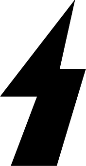 Black Lightning Bolt Graphic PNG with transparent background