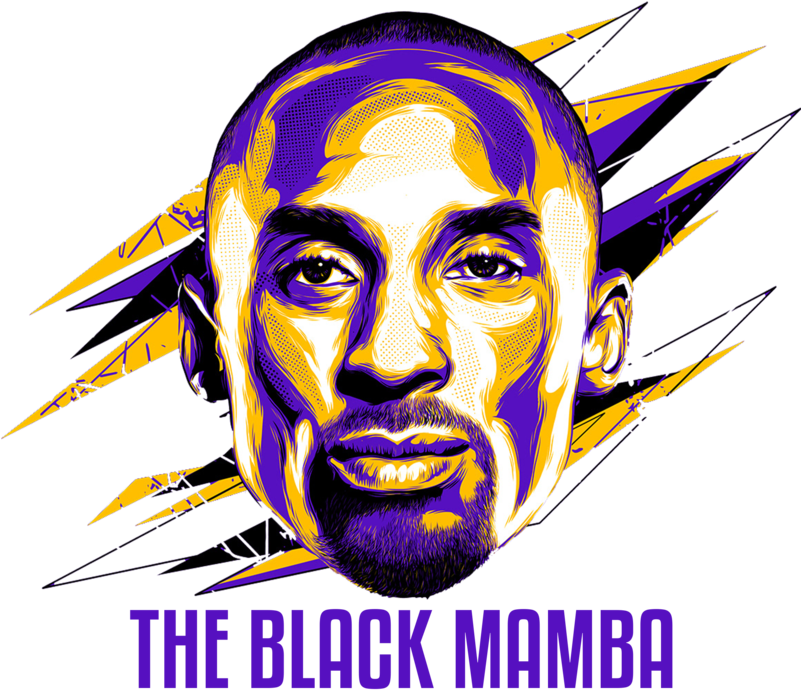 Black Mamba Kobe Artwork PNG with transparent background