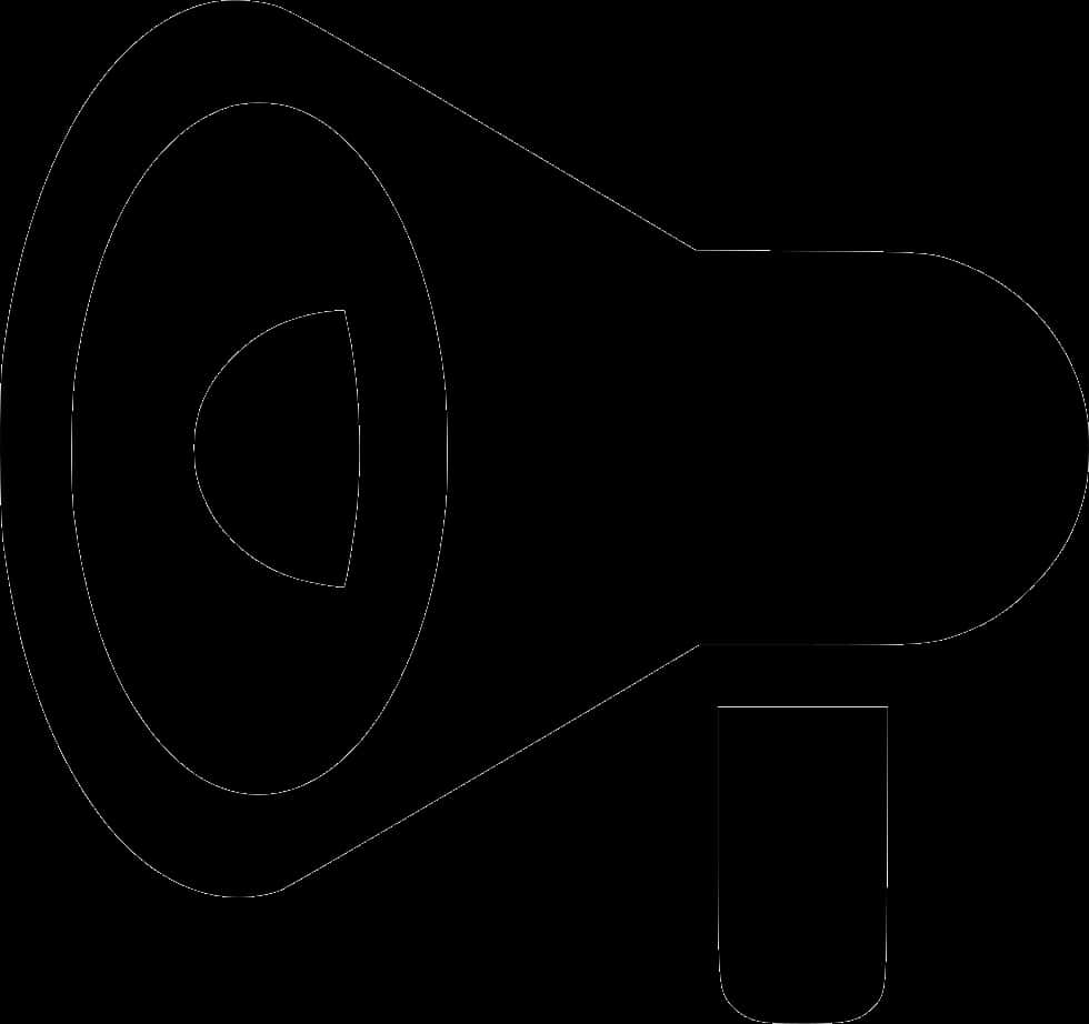 Black Megaphone Outline