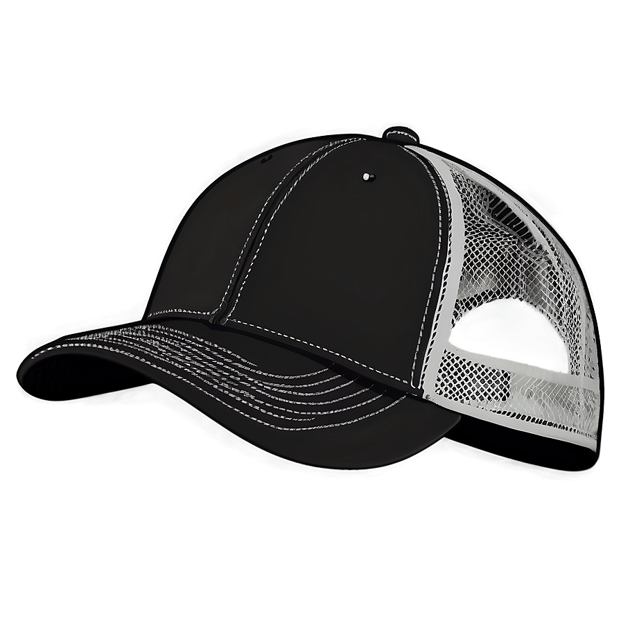 Black Mesh Trucker Hat Png 29