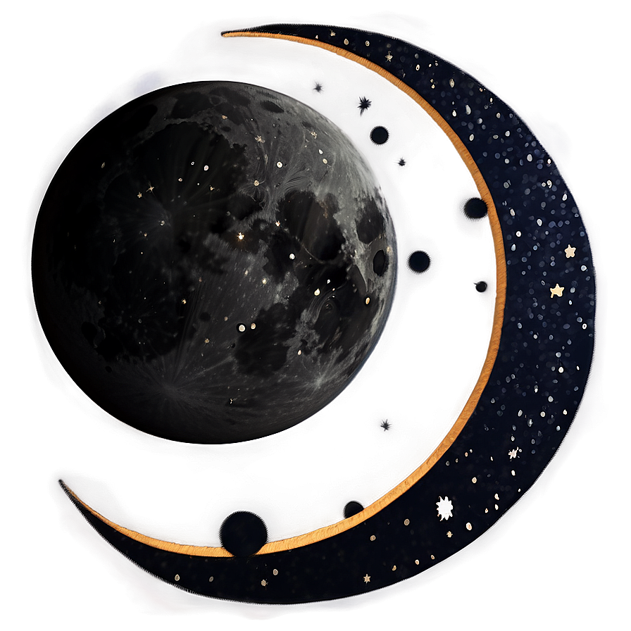 Black Moon And Constellations Png 06252024