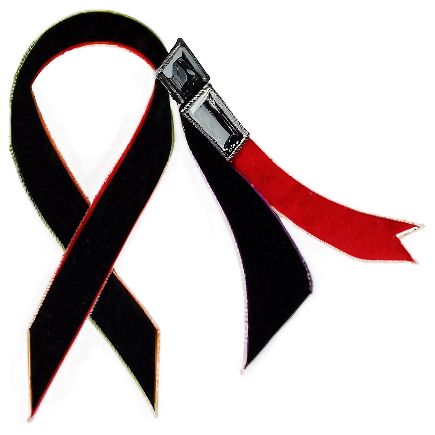 Black Mourning Ribbon Png Cly34