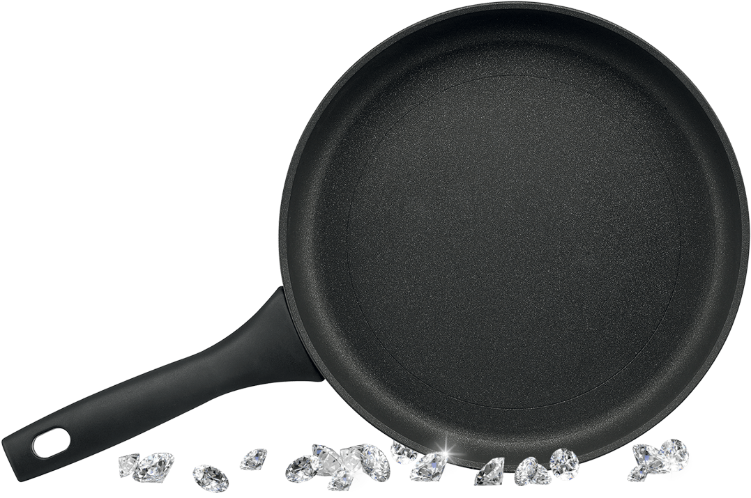 Black Nonstick Frying Panwith Ice Crystals