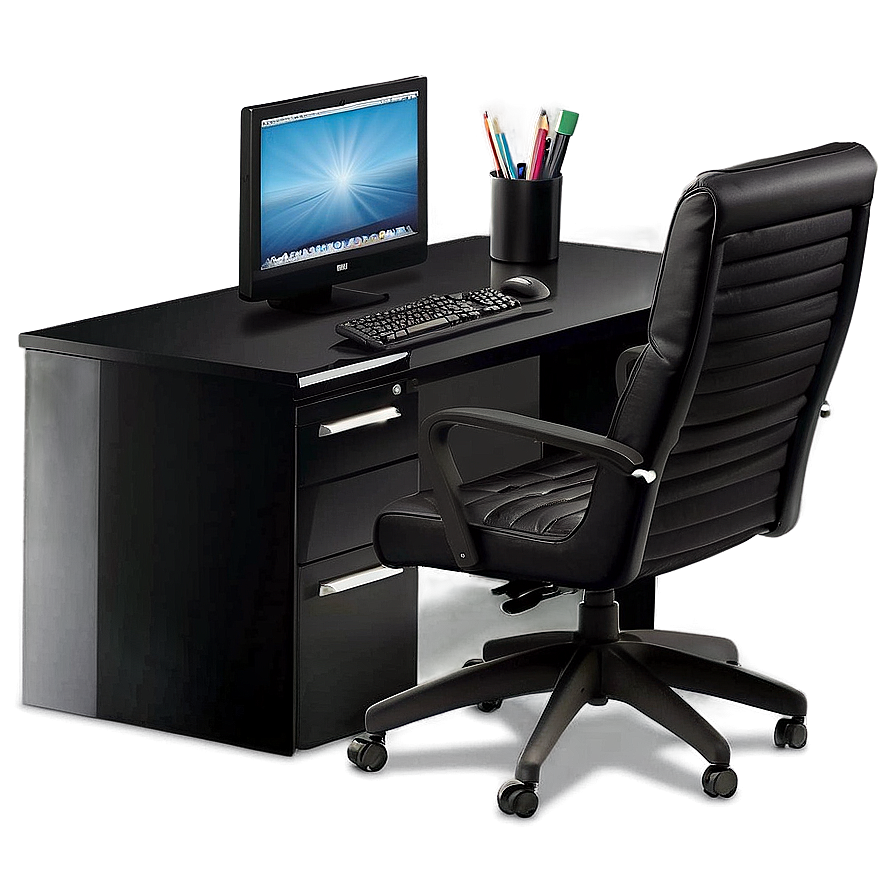 Black Office Desk Png Sxg78