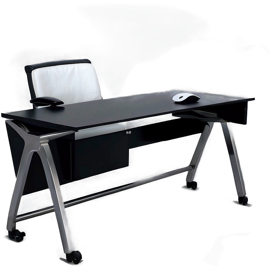 Black Office Desk Png Wmh