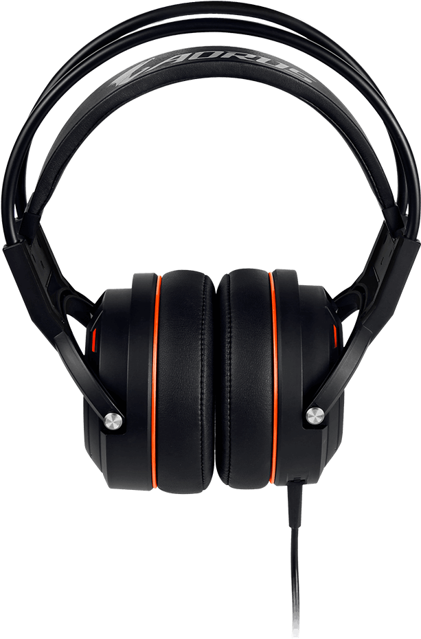 Black Orange Gaming Headset PNG image with a transparent background, free high-resolution download