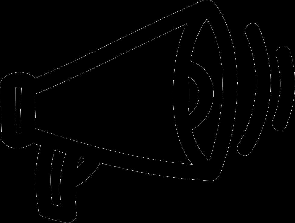 Black Outline Megaphone Icon