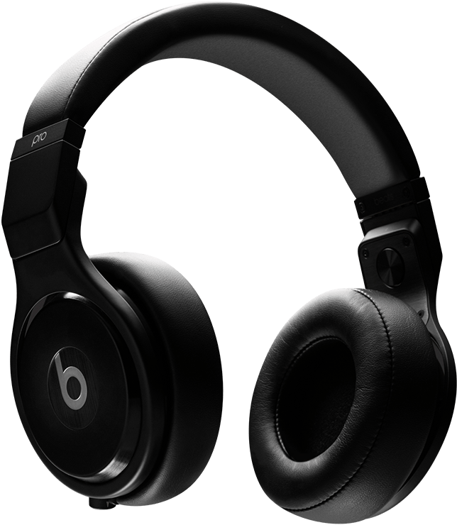 Black Over Ear Headphones PNG image with a transparent background, free high-resolution download