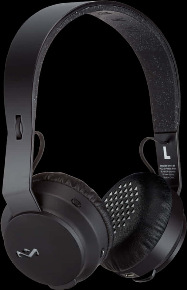 Black Over Ear Headphones PNG with transparent background