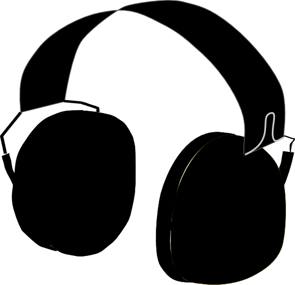 Black Over Ear Headphones Illustration PNG image with a transparent background, free high-resolution download