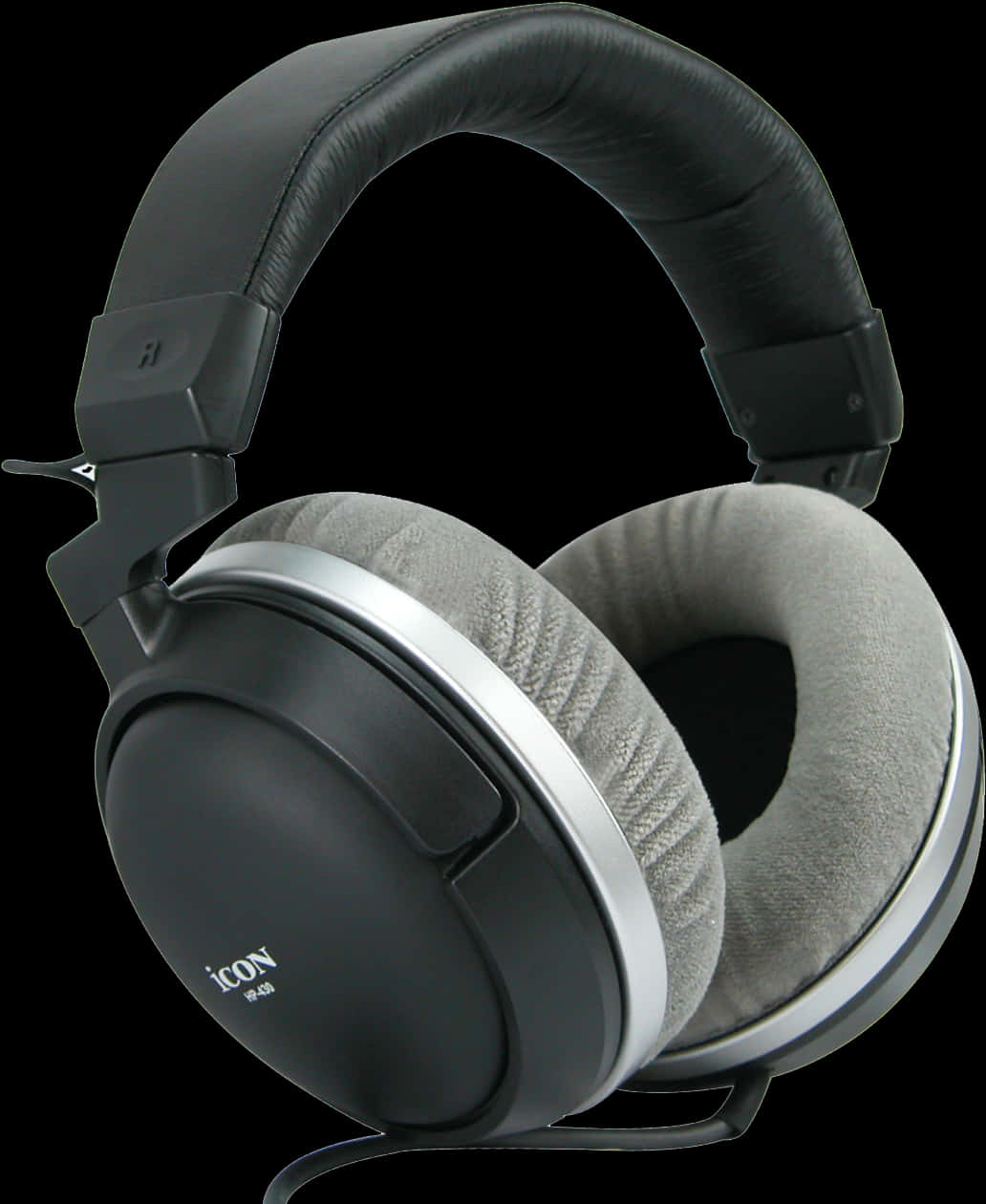 Black Over Ear Headphones Isolated PNG with transparent background