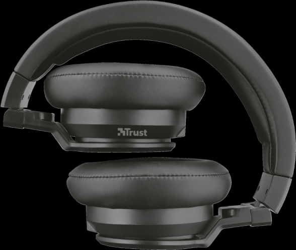 Black Over Ear Headphones PNG with transparent background