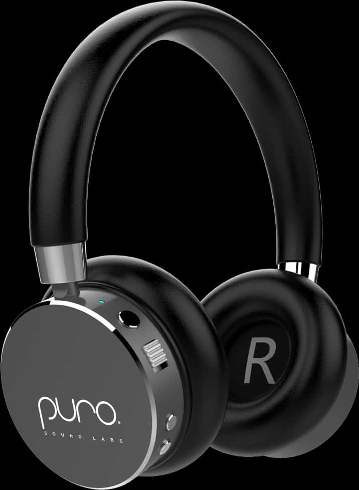 Black Over Ear Headphones Puro Sound Labs