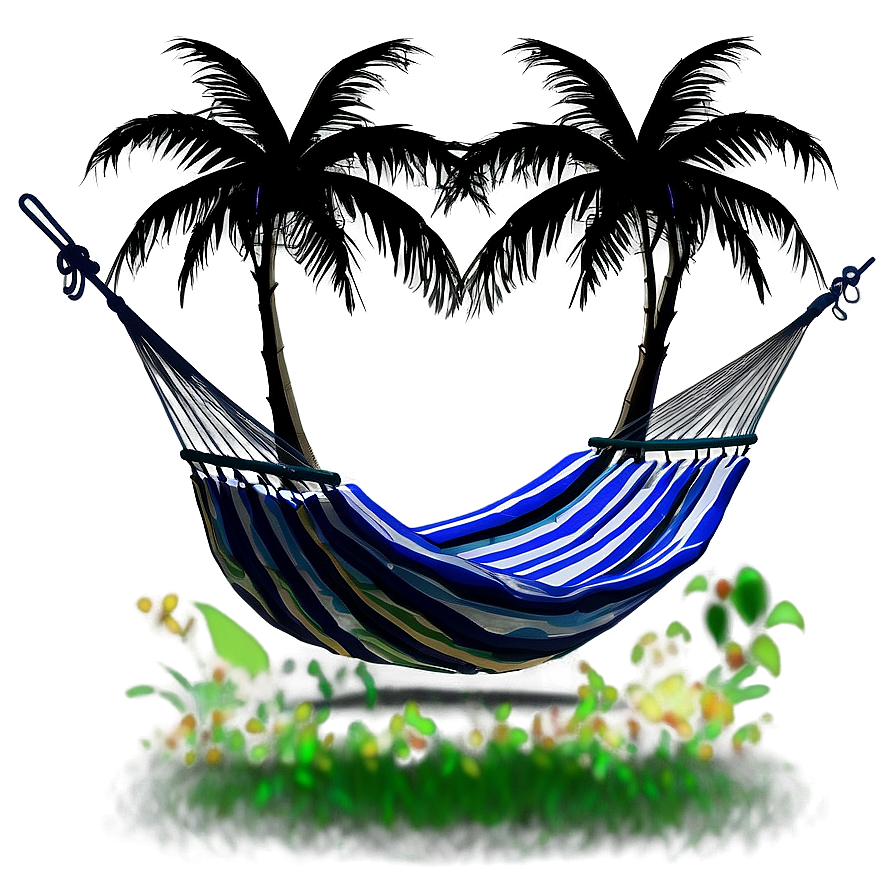 Black Palm Tree With Hammock Png Hsp70