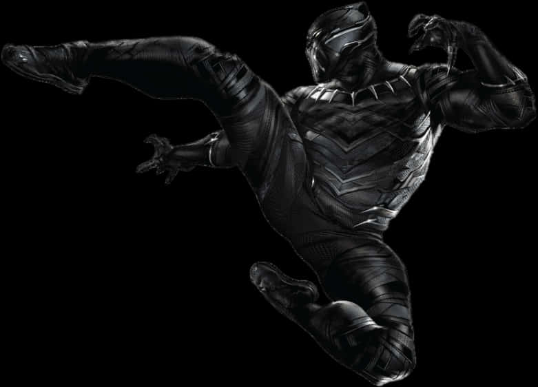 Black Panther Action Jump - Black Panther Png, Transparent Png PNG with transparent background