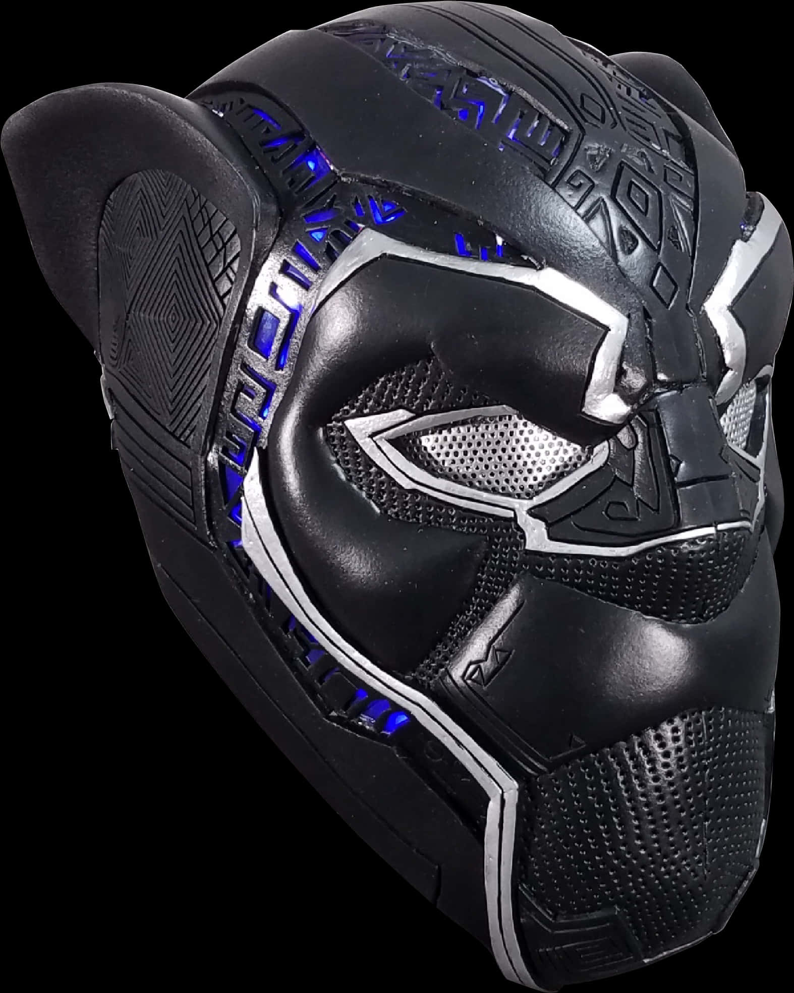 Black Panther Helmet Blue Lights